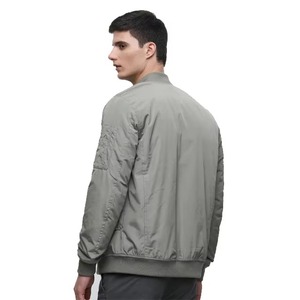 <b>Silver</b> Grey Bomber <b>Jacket</b> Men Lightweight Zip Up Outerwear Custom OEM Streetwear Fashion <b>Jacket</b> - Product Image 2