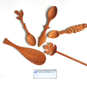 THANH TUNG THINH Wooden Carved Spoon Set Non-Toxic <b>Kitchen</b> Utensils Combination Package - Product Image 1