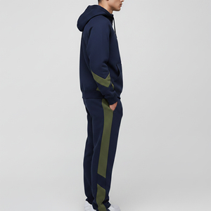 Custom Made Full Zip Hoodie And Straight Leg Sweatpants Set Premium Quality Color Block <b>Tracksuit</b> Breathable Streetwear - Product Image 3