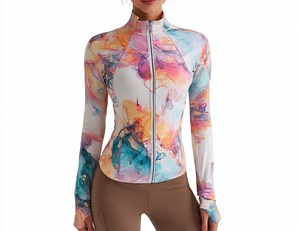 Premium Women's Full Zip Fitness Gym <b>Jacket</b> Breathable Stretch Activewear Running Training <b>Workout</b> Sportswear Long Sleeve Athlet - Product Image 5