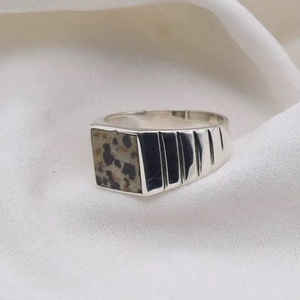 925 Sterling Silver Faceted Square Gemstone <b>Ring</b> Handmade Natural Stone Bohemian Wedding Engagement <b>Statement</b> <b>Ring</b> - Product Image 6