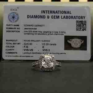 Bague de fiançailles en moissanite taille coussin avec halo de diamants DOPE JEWELLS en acier inoxydable et argent 925, bague élégante, cadeau pour elle - Product Image 5