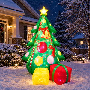 Inflatable Christmas Tree <b>Decoration</b> with LED Lights Gift Box Holiday <b>Outdoor</b> Courtyard <b>Xmas</b> Display - Product Image 3