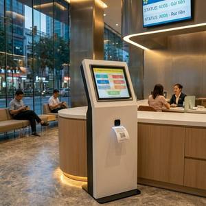 Kiosco Inteligente de 17 Pulgadas para Gestión de Colas con Pantalla Táctil, Lector de Identificación Inteligente e Impresora Térmica para Servicios Públicos |   OEM Disponible - Product Image 2