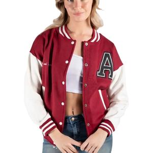 Chaqueta Varsity Personalizada con Bordado, de Piel de Oveja Transpirable, para Mujer, Mangas Largas, Calidad Premium, Estilo Urbano, Ropa de Invierno - Product Image 1
