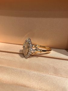 Classic 2.01CT Pear Cut Diamond Floral <b>Ring</b> For Women's Lab Grown With 14K Solid Gold Fine Partners Charm Gift For Anniversary - Product Image 3