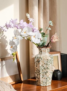 Hot <b>Ceramic</b> Flower <b>Vase</b> Shabby Chic Style Painted Floral Design Tabletop Decor 8-16 Inches Exquisite Durable - Product Image 4