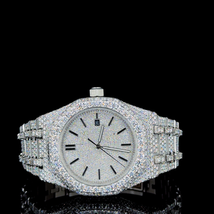 <b>Mens</b> hip hop <b>watch</b> fully iced moissanite diamond luxury <b>bracelet</b> <b>watch</b> silver tone bold party wear premium daily use - Product Image 4