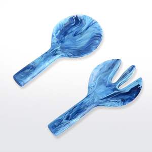 Juego de Servidores de Ensalada de Resina de Diseño, Acabado Marmoleado, Hecho a Mano, Ecológico, Apto para Lavavajillas, Utensilios de Cocina, Herramientas para Ensaladas, Vajilla - Product Image 1