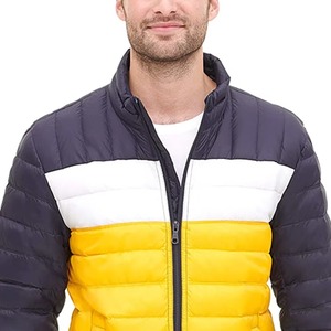 Custom Made 100% Nylon Cotton Filled Stand Collar Patchwork Thick Puffer <b>Jacket</b> <b>Men</b> Women Warm Winter Factory Direct - Product Image 2