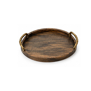 Plateau de rangement ovale en bois avec finition laquée noire, design minimaliste pour utilisation sur table, plateau simple pour servir boissons et aliments - Product Image 2