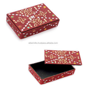Caja de Joyería con Cuentas Brillantes, Caja de Aluminio Hecha a Mano para Regalos de Boda de Lujo Personalizados - Product Image 2