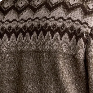 Suéter de punto marrón para hombre, de invierno, con cremallera de un cuarto, cuello alto, patrón Fair Isle, manga larga, puños acanalados, anti-bolitas - Product Image 6