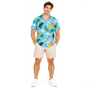 Chemise Paradise Resort pour hommes, imprimé numérique, respirante, vêtements d'été, collection décontractée pour les voyages et la plage - Product Image 4