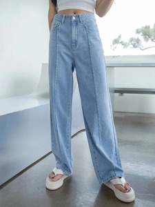 Women's <b>Boot</b> Cut Cotton Denim Jeans Casual Cute Everyday Youth Fashion Simple Vintage Design - Product Image 1