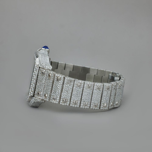 Reloj de Lujo para Mujer con Diamantes, Caja Rectangular, Movimiento de Cuarzo Analógico, Cierre Desplegable, Esfera de 30 mm con Números Romanos - Product Image 3