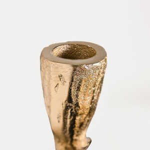 Ensemble de 2 bougeoirs en aluminium plaqué or faits à la main, écologiques, pour la décoration de table, la maison, les mariages, Pâques et Noël – Vente chaude - Product Image 2