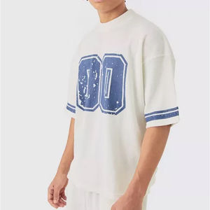 Ensemble décontracté d'été 2 pièces pour homme, style streetwear, avec t-shirt à épaules tombantes et short, logo personnalisé, grandes tailles, prix abordable, OEM - Product Image 3