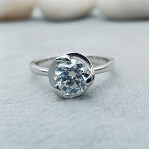 Shape LAB DIAMONDS Fine Jewelry 925 Silver VVS Lab Grown Engagement Wedding Ring GIA Certificate Classic 18K Gold FLOWER SHAPE" - Product Image 1