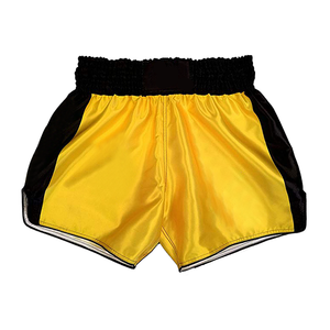 2025 Newest Design 100% Silk/Polyester Breathable 220g Durable Muay Thai Boxing MMA Training Shorts Front Logo Customized Colors - Product Image 4