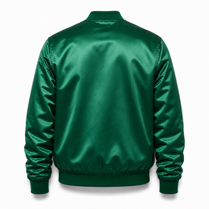 Personalized Satin Bomber <b>Jacket</b> Custom Embroidery <b>Mens</b> Wholesale Team College Streetwear Clothing Manufacturer - Product Image 2