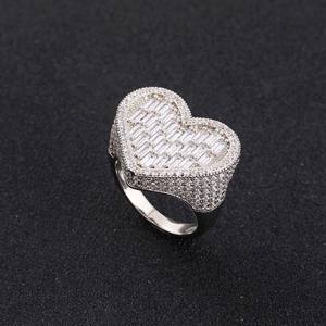 High Quality Heart Shape <b>Cocktail</b> <b>Ring</b> 24K <b>Gold</b> Plated Cubic Zirconia Pave Setting Women's Glam Fashion Jewelry Gift From India - Product Image 4