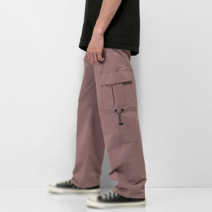 Pantalon cargo décontracté moderne pour homme, coupe ample, en coton mélangé confortable, style streetwear, pantalon décontracté - Product Image 1