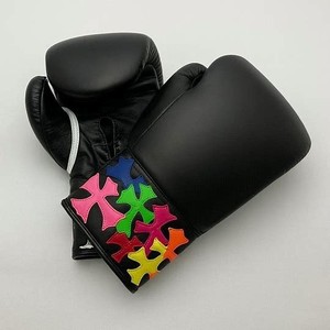 Guantes de Boxeo Negros con Cordones Dorados, Totalmente Personalizables, de Cuero Genuino, para Entrenamiento de Kick Boxing, Gran Venta - Product Image 1