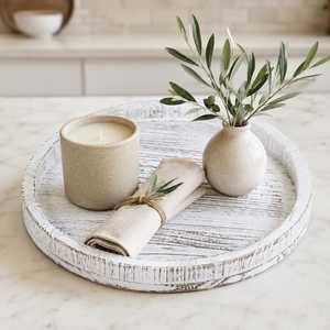 ถาดไม้โอ๊ตโตมันอะคาเซียเนื้อแข็งสำหรับตกแต่ง โต๊ะกาแฟไม้ ถาดเสิร์ฟเครื่องประดับ งานแฮนด์เมด ของตกแต่งบ้าน สไตล์โมเดิร์นหรูหรา ใช้กับเครื่องล้างจานได้ - Product Image 2