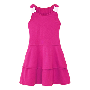 Girls Pink Sleeveless Tennis <b>Dress</b> With <b>Ruffle</b> Skirt Breathable Fitted Sport Wear For Children <b>All</b> Seasons - Product Image 6