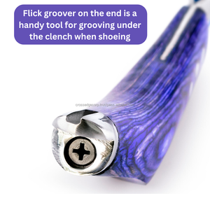 Venta caliente equipo de herrador cuchillo de bucle hoja estrecha derecha mango de madera derecho cuchillo de hoja de caída de pasillo curvo libre de óxido - Product Image 5