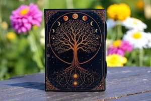 Journal relié en spirale en cuir imprimé motif arbre, carnet vintage floral fait main - Product Image 4