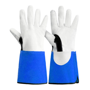 Gants de soudage TIG en cuir de vachette grainé et croûte de cuir renforcés, résistants aux flammes, pour usage intensif, pour barbecue - Product Image 5