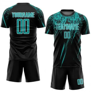 ชุดฟุตบอลแบบซับลิเมชั่นสั่งทำขายส่งสำหรับผู้ชายและผู้หญิง เสื้อและกางเกงขาสั้นฟุตบอลแบบเรียบ - Product Image 1