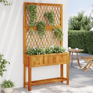 Aqdus Saleem AS-1111 Contemporary Acacia Wood Geometric <b>Planter</b> Pot Tripod Legs Mahogany Tabletop Outdoor Wholesale India - Product Image 2
