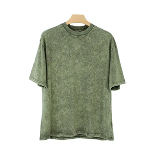 T-shirt décontracté vierge à manches courtes 275 g/m² en coton 100 % pour homme, coupe oversize, style vintage délavé à l'acide, vente en gros sur mesure - Product Image 4
