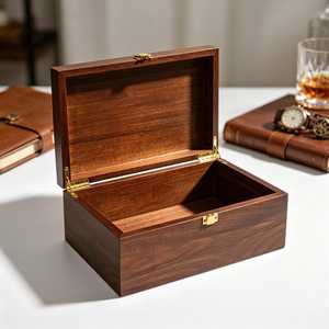 Boîte à bijoux vintage en bois, étui de rangement rectangulaire avec couvercle à charnière et serrure, idéal pour les artisanat, les cadeaux de mariage, les fêtes nuptiales et comme organisateur de bureau - Product Image 5