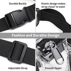 Custom Print Logo Outdoor Sport Running <b>Chest</b> Bag Clear PVC Waterproof Fanny Pack Unisex Crossbody Waist Belt Bag Zipper Closure - Product Image 4