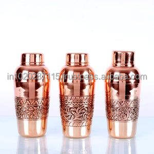 ขวดน้ำทองแดงทำด้วยมือที่มีการออกแบบลายดอกไม้เคลือบหลายสีและความงามเหนือกาลเวลาสำหรับใช้ในบ้านและให้ความชุ่มชื้นอย่างมีสติ - Product Image 4