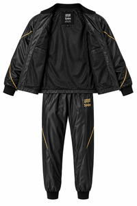 Custom <b>Men</b>’s Sauna Sweat Suit Black Workout Tracksuit with Contrast Piping Pullover Top Jogger Pants <b>Thermal</b> Fitness Training - Product Image 4