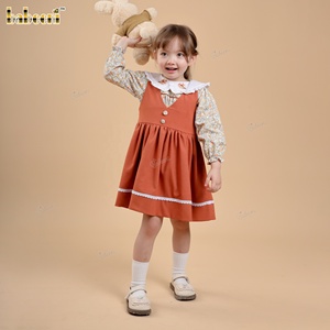 Vestido de Otoño para Niñas, de Algodón Grueso, con Bordado Floral a Mano - ODM DR4486 - Product Image 5