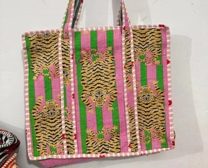 Leopard Print Zipper Closure Cotton Tote <b>Bag</b> with Bohemian Style <b>for</b> <b>Beach</b> & Travel - Product Image 1
