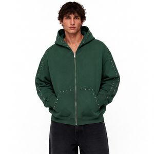 Sweat-shirt à capuche personnalisé pour homme, en molleton épais, coupe oversize, style streetwear, avec finition vieillie, pour les marques de mode - Product Image 2