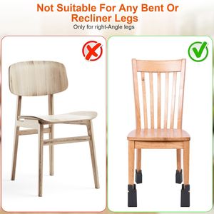 Lot de 4 rehausseurs de meubles robustes, réglables en hauteur (10 cm), pour lit, canapé, table, chaise, avec vis et serre-câble, quincaillerie pour meubles - Product Image 6