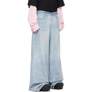Pantalones Cargo de Mezclilla de Algodón con Lavado Ácido, Estilo Streetwear, de Alta Calidad OEM, con Múltiples Bolsillos, Corte Holgado y Recto para Hombre - Product Image 2