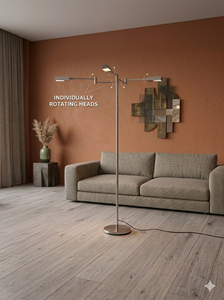 Lámpara de Pie LED de 120V, Alta Luminosidad, Ajustable, Metálica, 3000K (Blanco Cálido), Lumetal Vietnam, Interior, Móvil, Semi-De Pie, con Pantalla Cilíndrica - Product Image 4