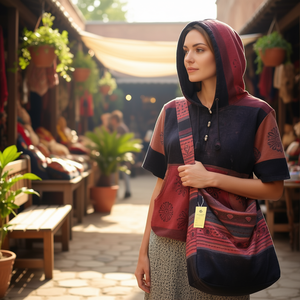 Sudaderas con Capucha de Algodón para Mujer con Estampado Pate y Bolsillos en los Hombros - Product Image 1