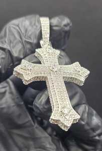 Colgante Cruzado con Incrustaciones de Diamantes, Colgante de Plata 925, Colgante de Hip Hop, Colgante Religioso, Joyería Cristiana, Regalos Bapistam - Product Image 6