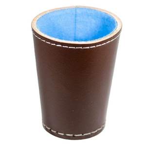 Ceintures en cuir véritable 100% de haute qualité, personnalisées, design OEM, vente en gros, avec gobelet à dés marron et ceintures en velours bleu doux - Product Image 2