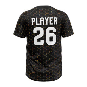 Camiseta de Béisbol Sublimada con 2 Botones, Uniforme Personalizado para Equipos, Ropa Deportiva Transpirable para Clubes y Ligas - Product Image 3